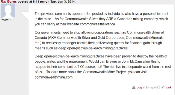 Commonwealth Mine Pearce Arizona